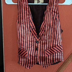 Vintage Black & Red pinstriped vest. Women's Small.